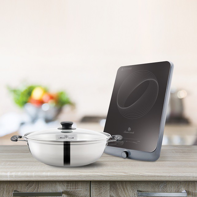 [Mã ELMALL300K giảm 5% đơn 500K] Bếp từ kèm nồi lẫu Elmich Smartcook ICS-3875