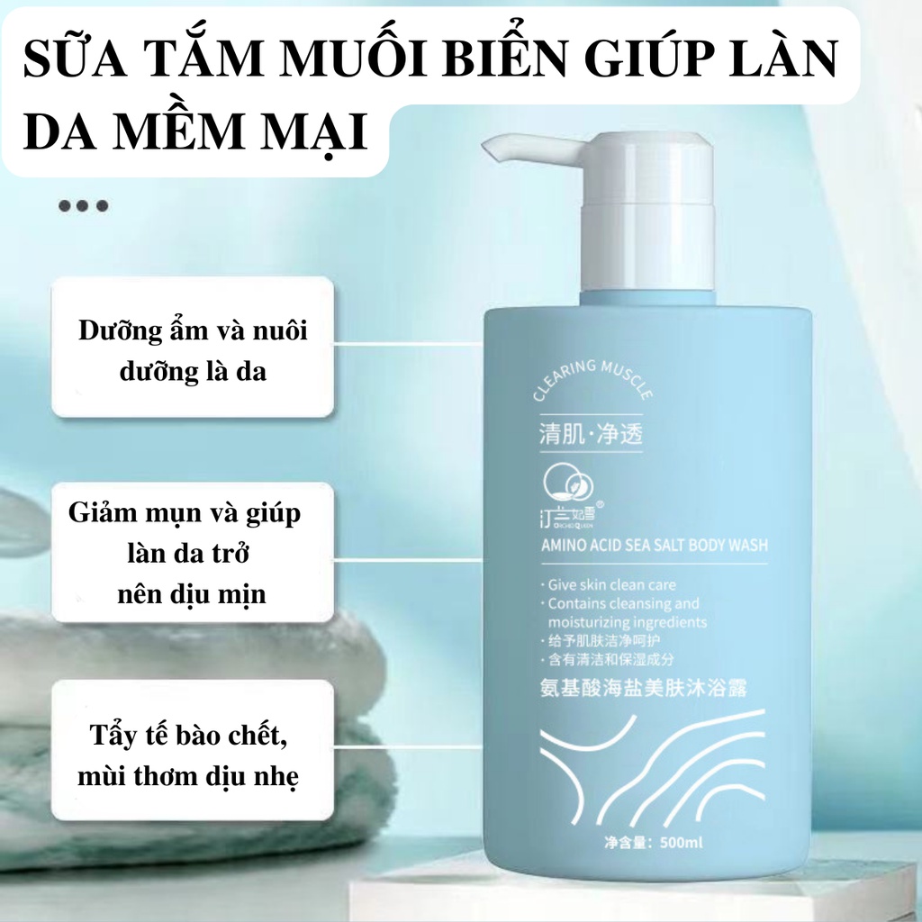 Combo dầu gội, sữa tắm, dầu xả nước hoa muối biển ORCHIDQUEEN 500ml, loại bỏ gàu hương thơm lâu dài cho phái nữ