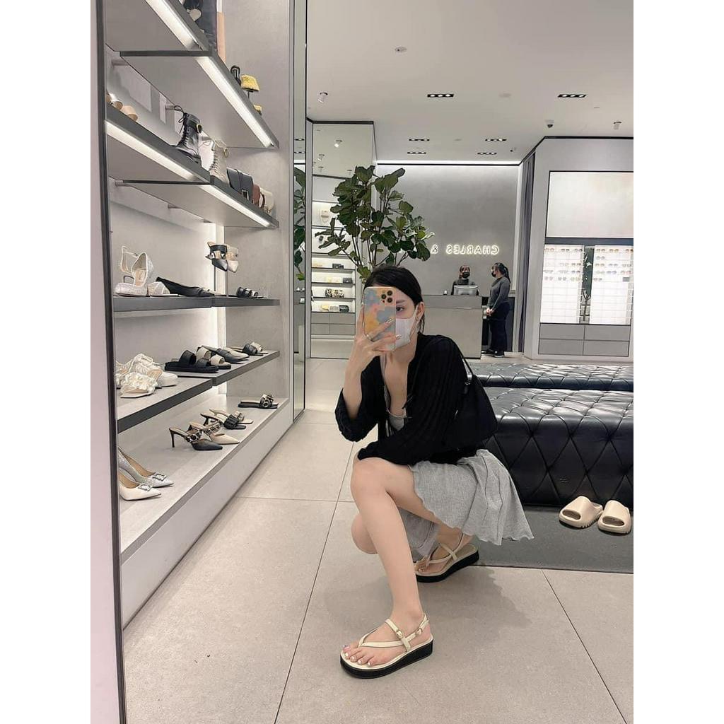 Giày sandal nữ xỏ ngón đế 3cm thời trang - dép quai hậu hot trend 2023