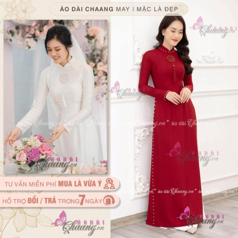 Áo Dài Cưới Cô Dâu Thiết Kế Chữ Hỷ Pha Lê Cao Cấp Vải Lụa Vân Dự Tiệc Đám Hỏi Đẹp C-ADC322