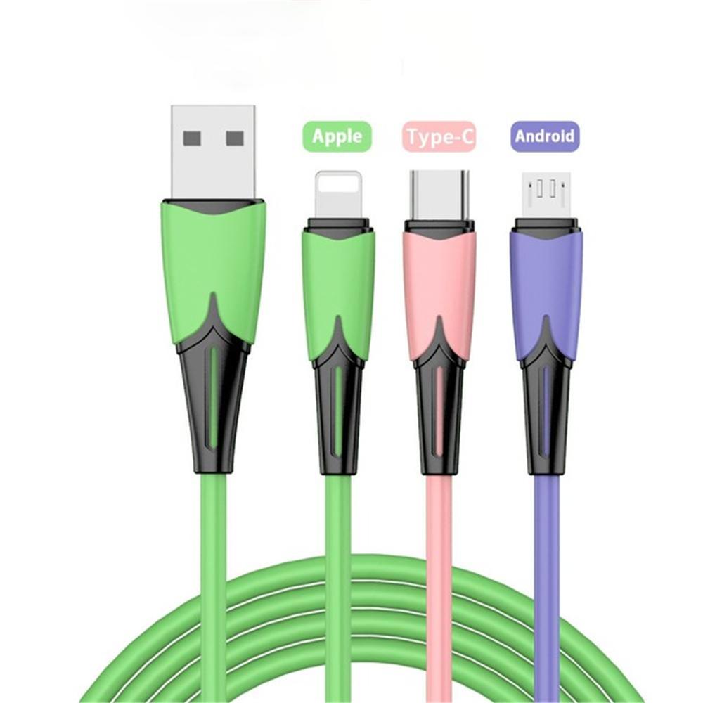 Dây Cáp Sạc Nhanh 3 Trong 1 USB Sang Type-C / Micro Type-C Cho IOS