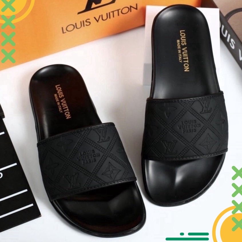 Dép quai ngang nam Louis Vuitton Paris, dép lê nam mặt đế hình đầu lâu cực chất cho mùa hè sinh động.
