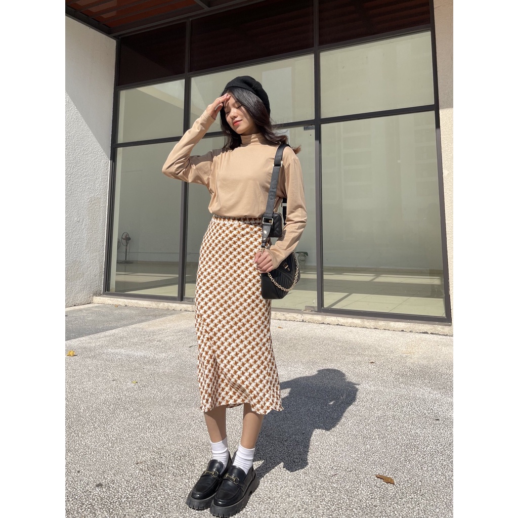 Chân váy body đuôi cá, chân váy dài nữ họa tiết