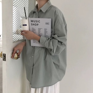 🌸ORDER 🌸 Áo sơ mi trơn Basic dáng oversize