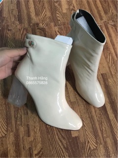 Boots cổ ngắn da bóng