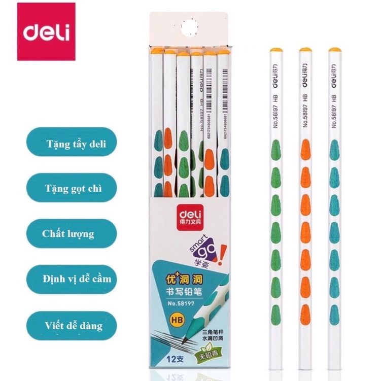 Chì định vị deli 2B màu sắc đẹp giúp con việt dễ dàng