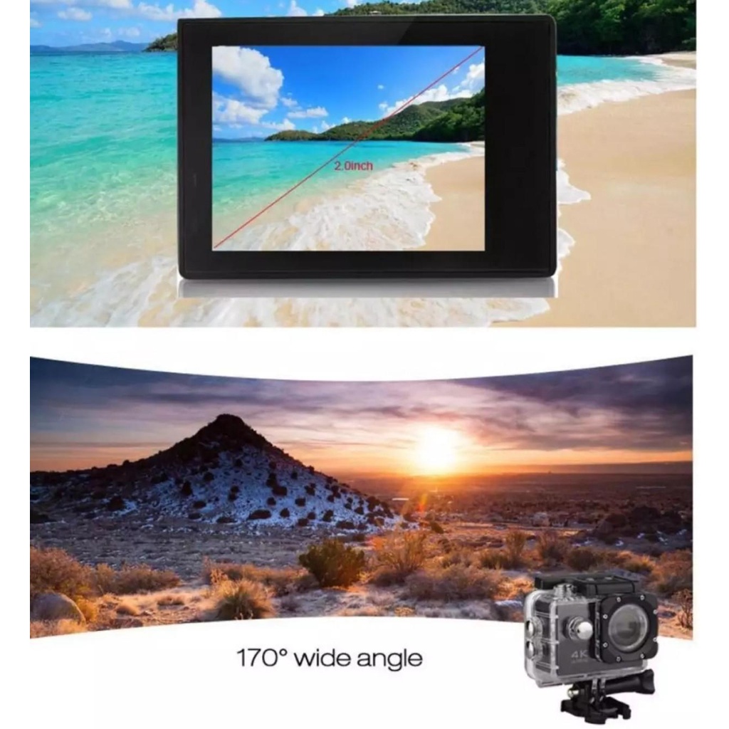 Camera hành trình chống nước 4K SPORT Ultra HD DV, kết nối WF bằng phần mềm ( Goplus Cam), góc quay 170 độ,có bảo hành