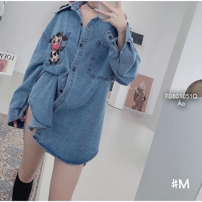 Áo sơ mi jeans bò sữa