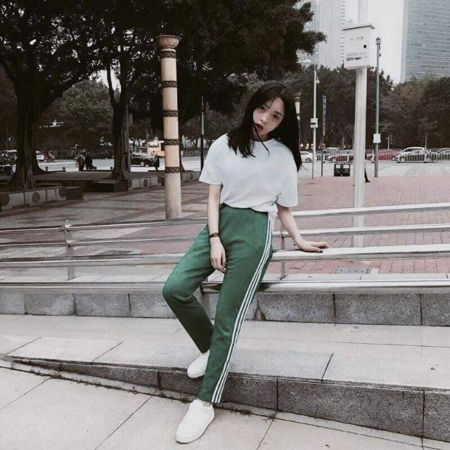 Quần Line Pants Da Cá Ống Suông