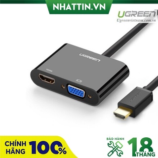 Cáp chuyển đổi hdmi to vga&hdmi chính hãng ugreen 40744