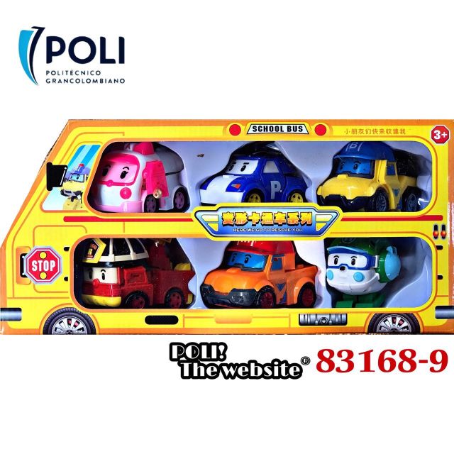 Bộ 6 Robocar Poli robot biến hình thành xe/ 6 xe robocar poli đẩy tay