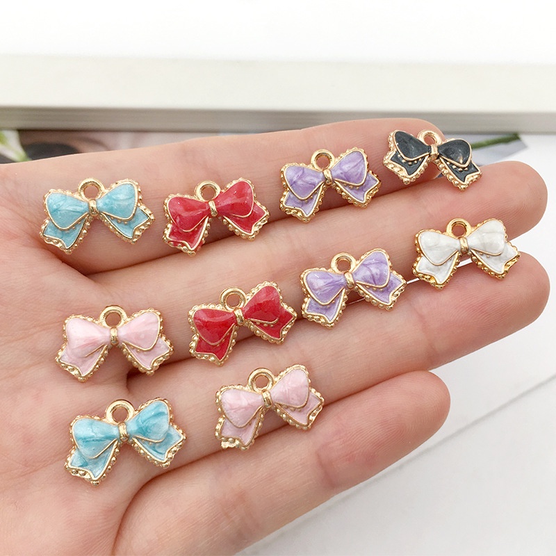 Mặt Vòng cổ Hình Nơ 10 * 15mm Tự Làm Trang Sức Tiện Dụng