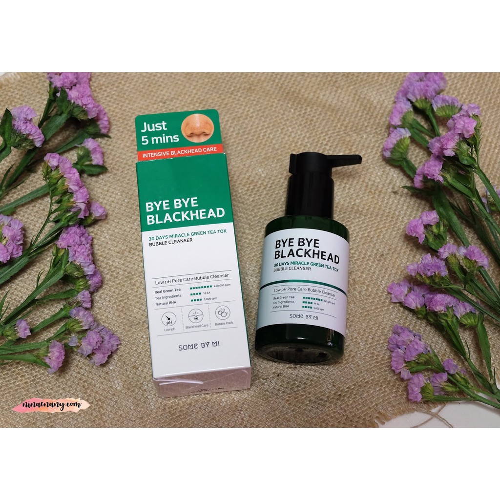 Sữa Rửa Mặt Sủi Bọt Loại Bỏ Mụn Đầu Đen Some By Mi Bye Bye Blackhead Miracle Green Tea Tox Bubble Clean 120ml