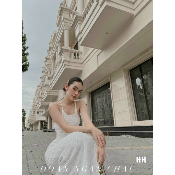 Đầm maxi ôm body đan dây lưng