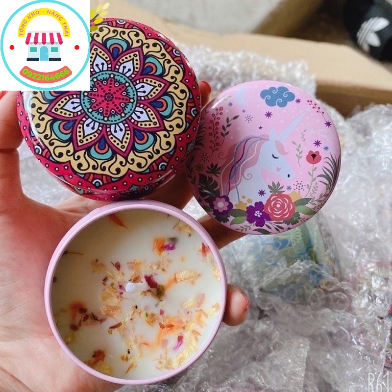 Set 4 Lọ Nến Thơm Hoa Khô Thiên Nhiên , Không Gian Sống Thơm Ngát và Cảm Giác Dễ Chịu ( PVN180)