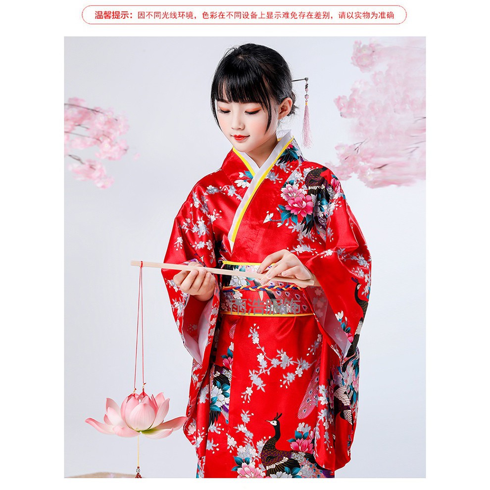 Kimono họa tiết chim công cho bé gái, có size người lớn. Hàng đặt trước 10 ngày. Girl yukata