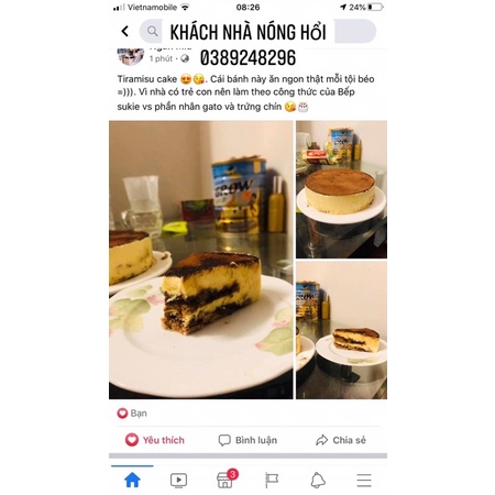 Set nguyên liệu bánh tiramisu