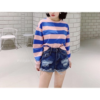 Ảnh thật cuối sp - Áo croptop sọc bo unisex siêu xinh freesize <65kg