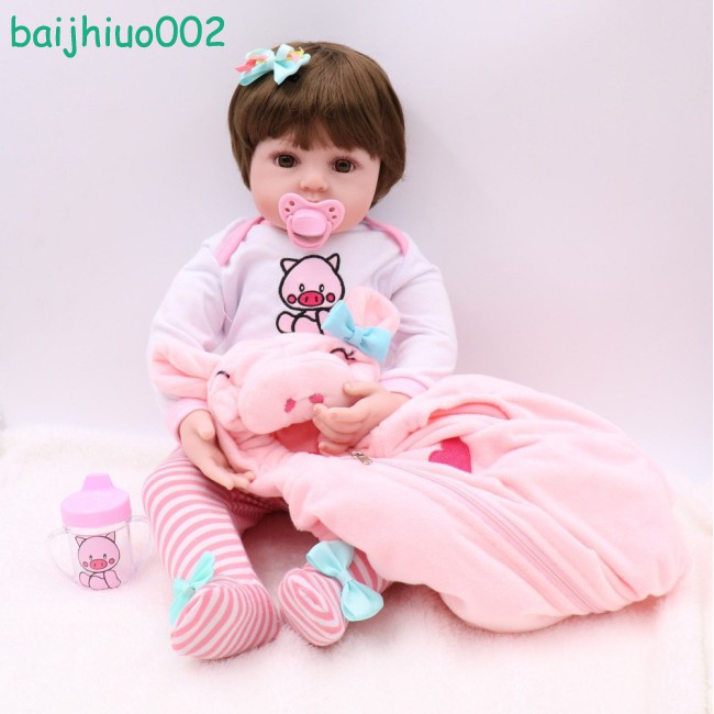 47CM Simulate Reborn Doll Magnet Christmas Bottle Pacifier Kids Toy for