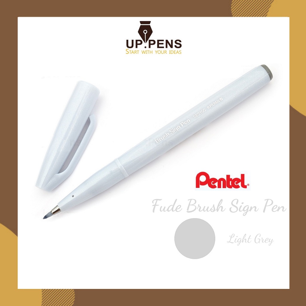 Bút brush viết calligraphy Pentel Sign Pen - Màu xám nhạt
