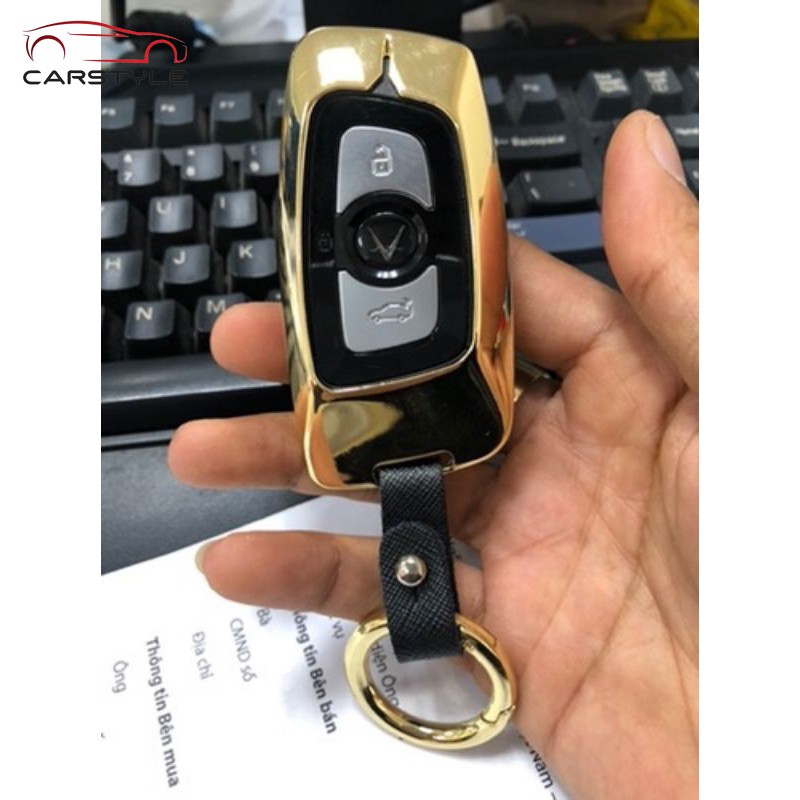 Ốp khoá kim loại xe Vin Lux A, SA Bao da chìa khóa