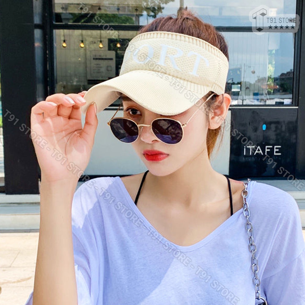 Mũ thể thao SPORT nửa đầu - Nón kết nửa đầu thêu chữ nhiều màu - Phù hợp cho bạn nữ chơi thể thao, đi du lịch, đi biển