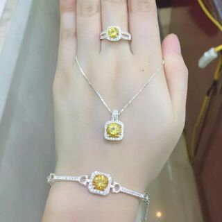 Bộ bạc đá vuông