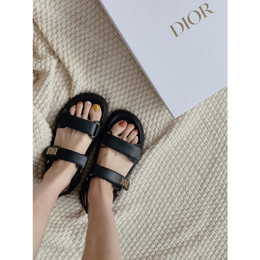 Dioract SANDAL Da Cừu Màu Be Không Hộp