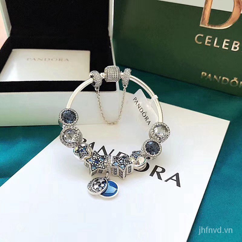 Vòng tay Pandora bằng bạc 925 đính đá thời trang dành cho nữ