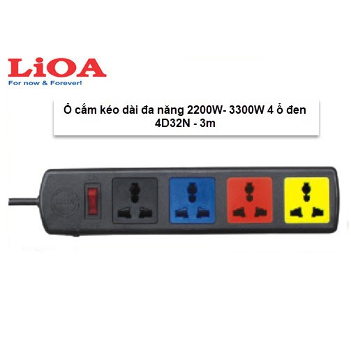 Ổ cắm kéo dài cao cấp Lioa 4D32N - Ổ cắm an toàn chống giật