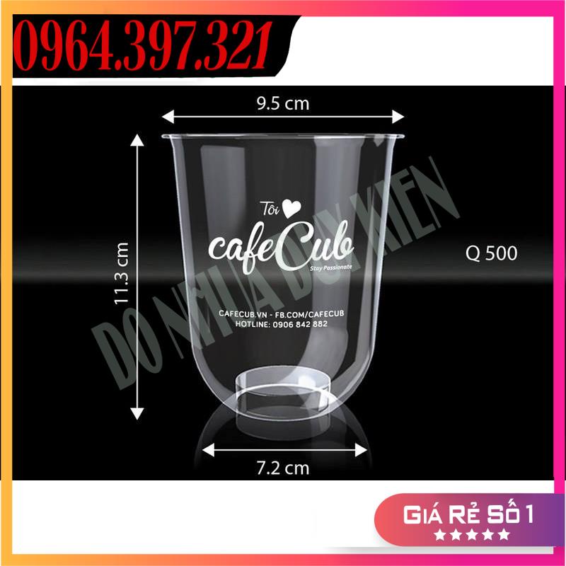 [NOWSHIP] 50 Cốc, Ly Bầu 360 - 500 -700ML ( Cốc Chữ U) Có Nắp Nhựa Dùng 1 Lần - Đựng Đồ Uống - Có Thể Dùng Được Màng Ép