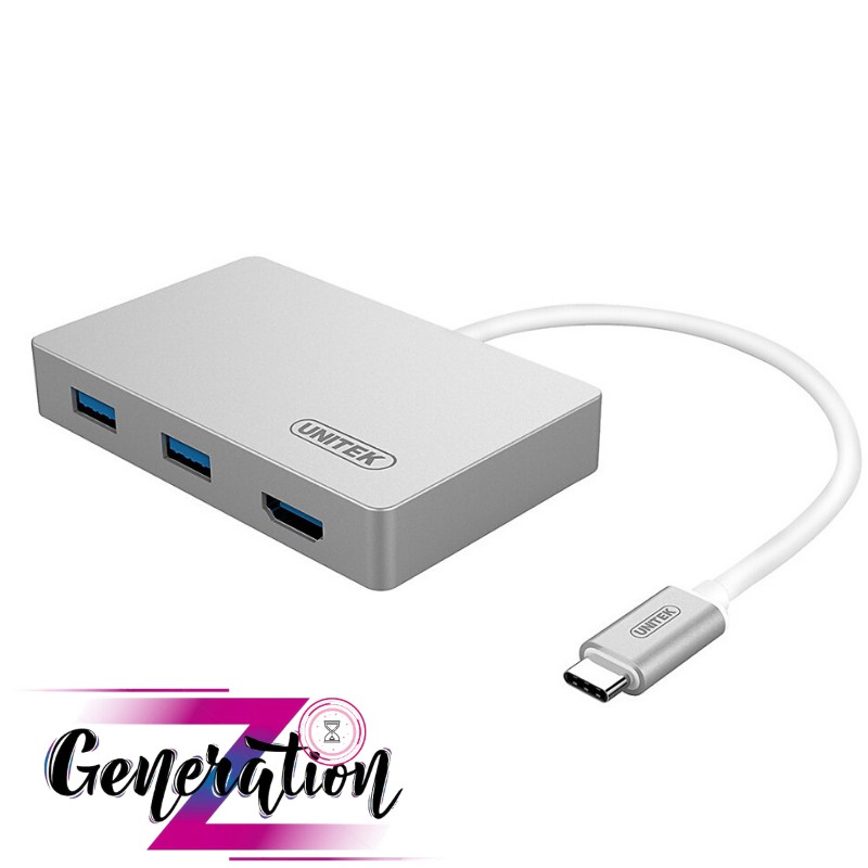 Bộ chuyển USB Type-C ra 2 Port USB 3.0 + HDMI Unitek Y-3707