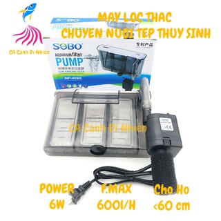 Máy lọc treo dạng mỏng thác nước SOBO WP-408H nuôi tép thủy sinh