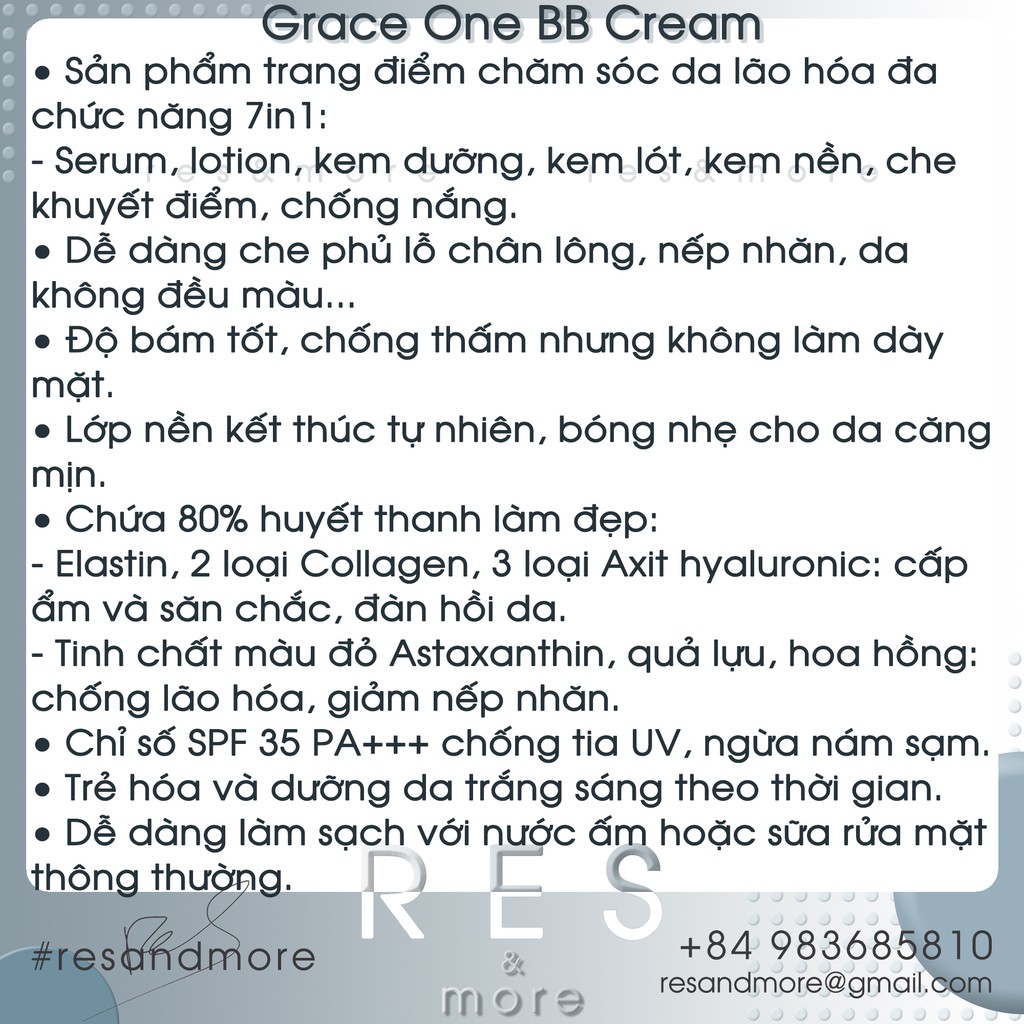 Kem nền chống lão hóa Grace One BB Cream SPF 35 PA+++ [50g] | BigBuy360 - bigbuy360.vn