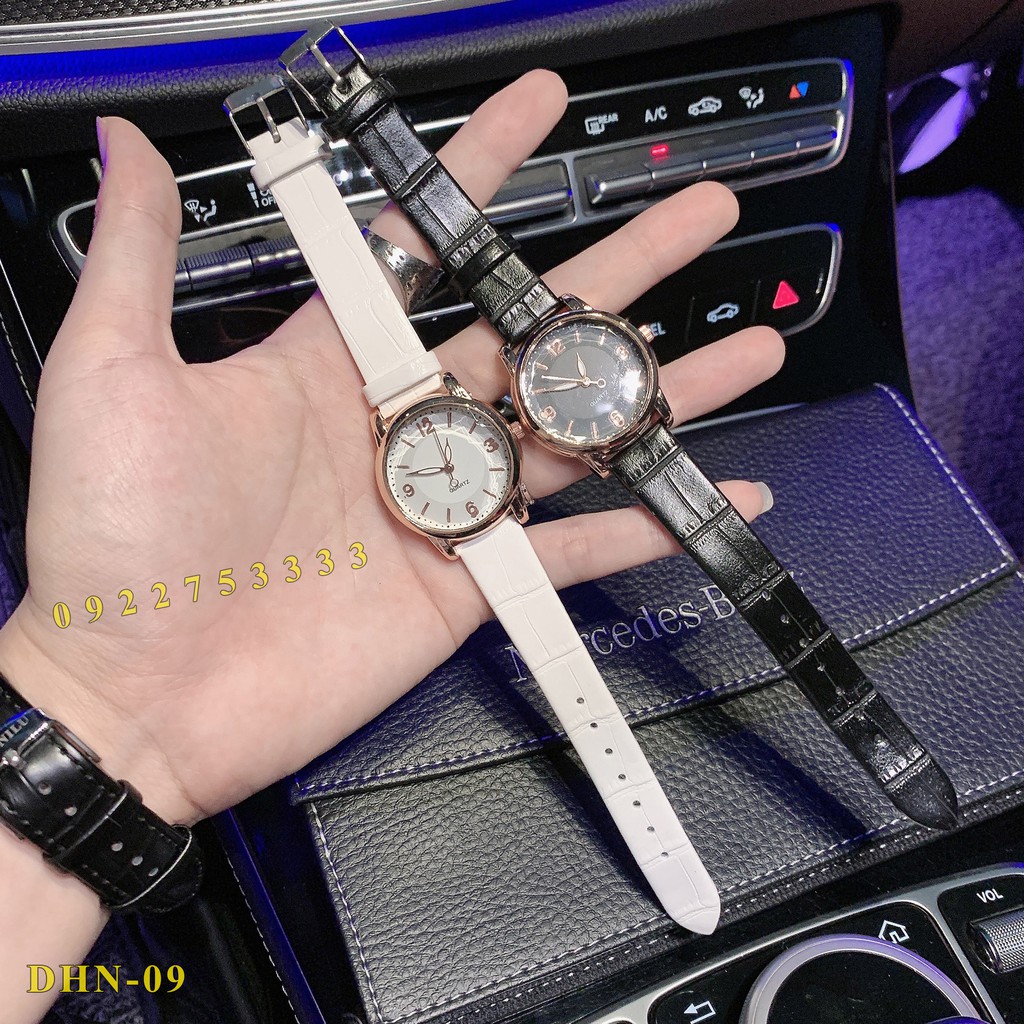 Đồng Hồ Nữ Mặt Tròn Viền Vàng Máy Pin Hàng Đẹp Có Hộp Tặng Lắc Tay Xinh DHN09 thusamshop | BigBuy360 - bigbuy360.vn