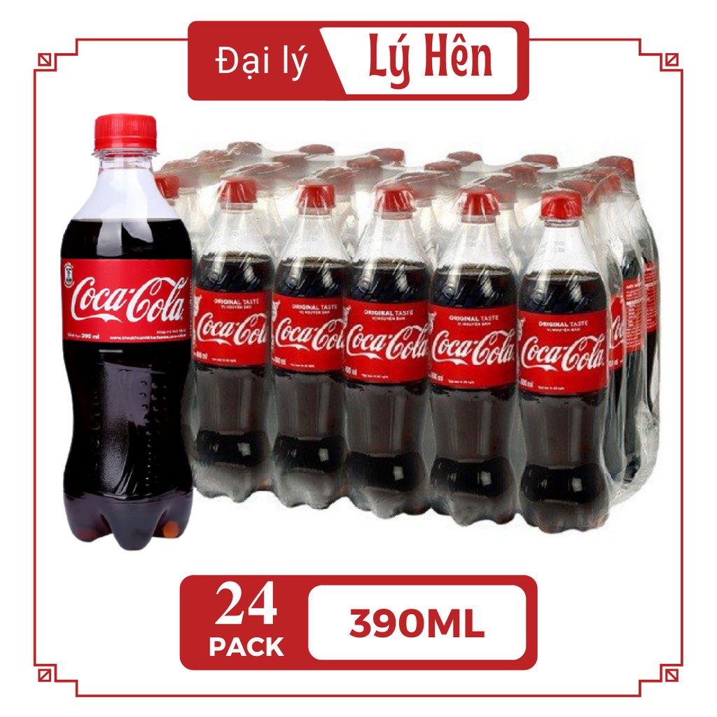 Thùng 24 Nước Ngọt Có Gas Coca Cola Soft Drink Chai Nhựa PEP 390ml Date Luôn Mới