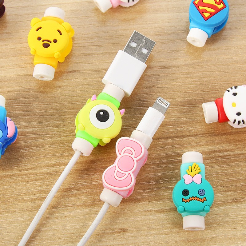 Nút cao su chống gãy, chống đứt dây cable sạc, dây phone hình thú cute KNSTORE