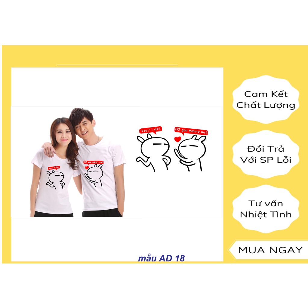 Áo đôi nam nữ tay cộc in hình ngộ nghĩnh , áo cặp in hình phong cách HÀN QUỐC
