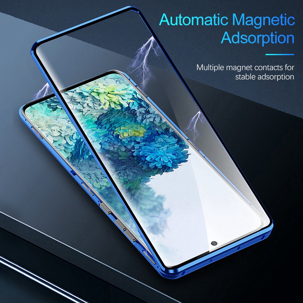Ốp điện thoại khung nhôm cứng kính hai mặt cho Samsung Note10 S10 Lite Galaxy Note 10+ 9 8 S10 Lite S20