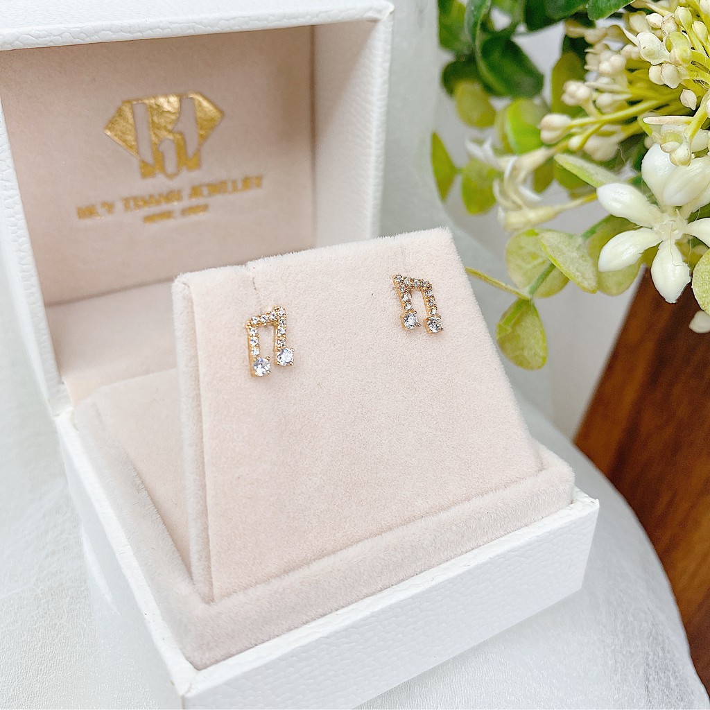 Bông tai vàng 14k Huy Thanh Jewelry BTFAM28