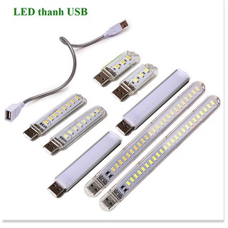 Thanh đèn LED mini 8 bóng, 24 bóng siêu sáng cổng cắm USB thích hợp để bàn học, đọc sách đầu giường