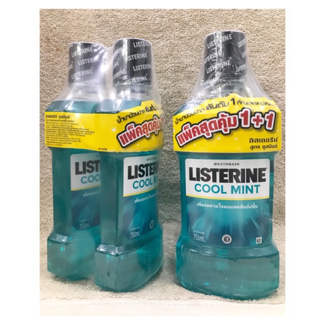 [Hàng Thái] Set 2 chai súc miệng Listerine Thái 750ml và 250ml.