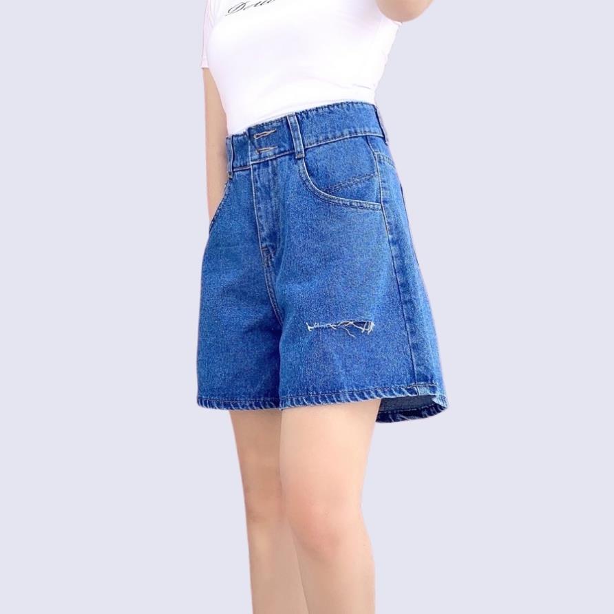 Quần Short Jeans Ngố Ống Rộng Túi Hông GOZ Ulzzang (2 Màu ) , Chất Jeans Mềm Dày Dặn , Dáng Quần Ống Rộng Cực Thon Chân