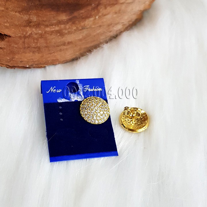 Bông tai tròn đính đá, bông tai nữ sang trọng BZ1708
