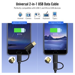 Cáp Sạc Nhanh USB Type-C và Micro USB Cao Cấp UGREEN