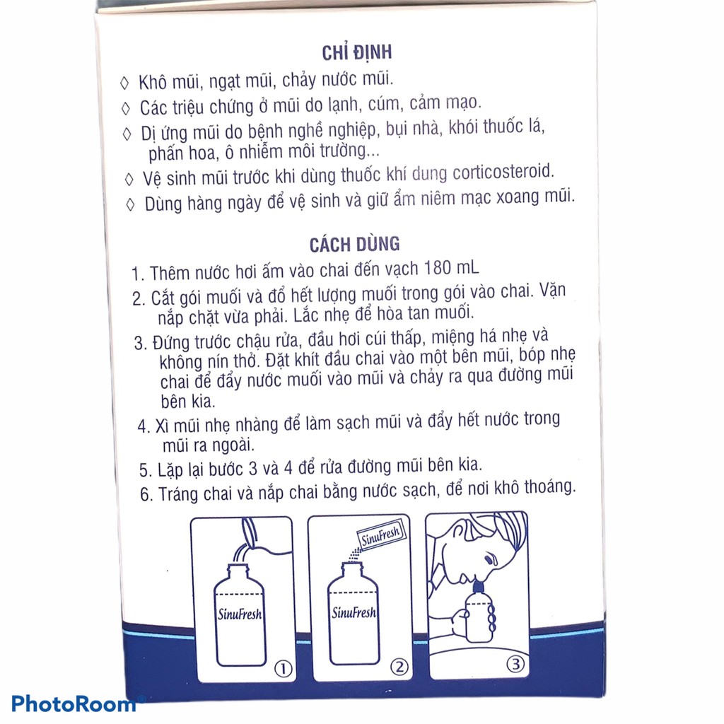 Muối rửa mũi xoang Cát Linh - Sinufresh, hộp 50 gói , bảo vệ và chăm sóc xoang mũi