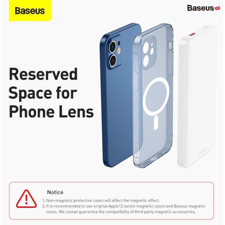 Sạc Dự Phòng Baseus PPMT 10000mAh Từ Tính Không Dây Sạc Nhanh 20W Cho Iphone 12