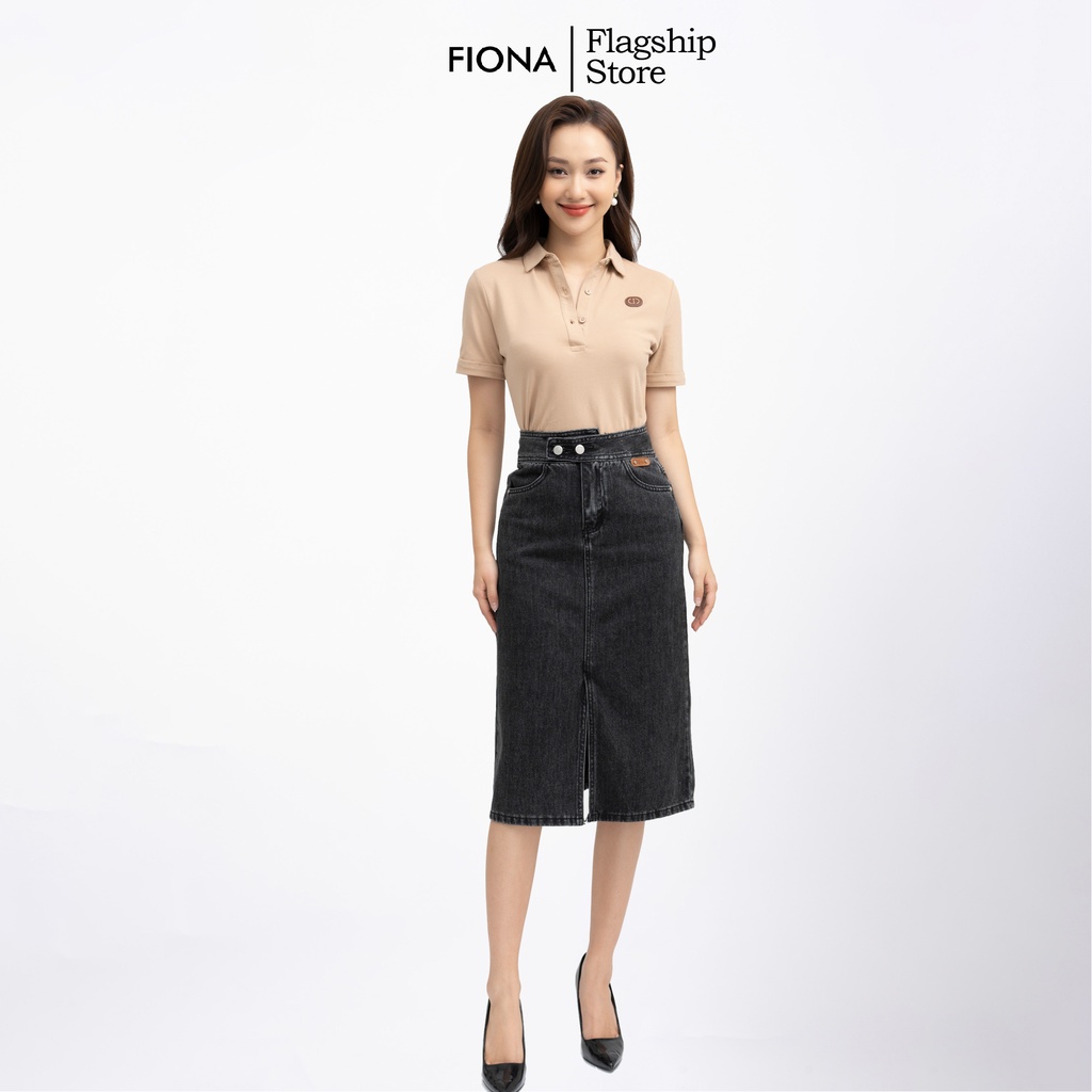 Áo thun cotton nữ, áo Polo màu be phông đẹp mềm mát mùa hè co giãn tay ngắn FIONA F522181