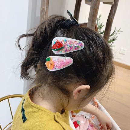 Set 10 Kẹp Tóc Hình Hoa / Trái Cây Dễ Thương Cho Bé Gái