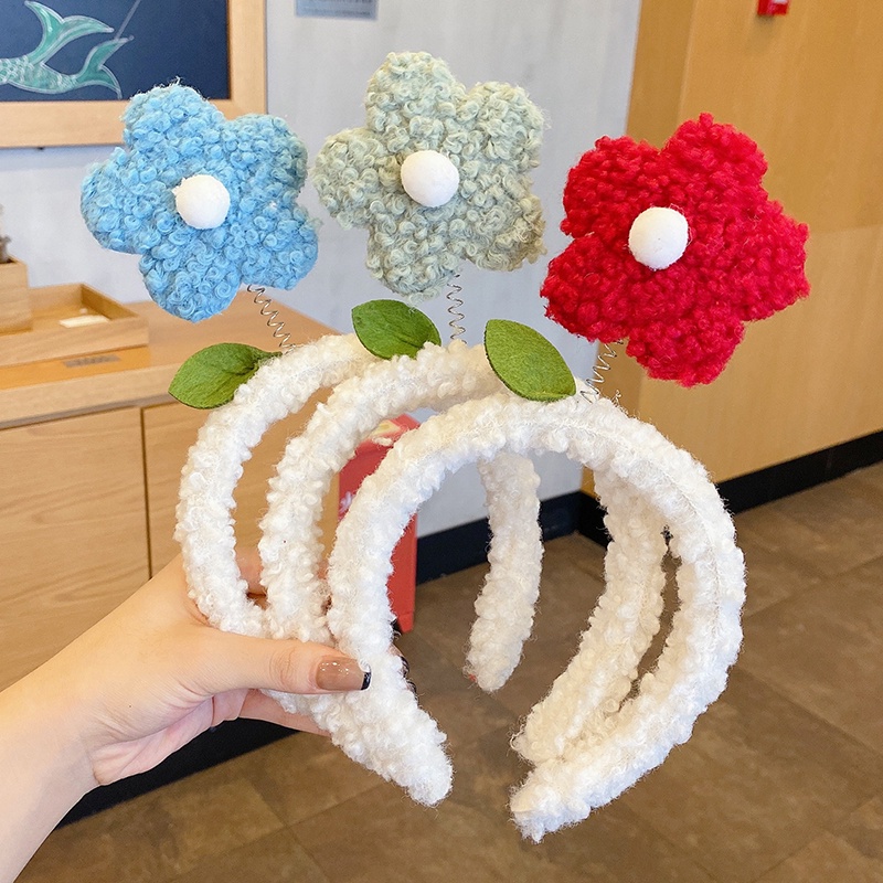 Bờm Cài Tóc Lò Xo Đu Đưa Gắn Bông Hoa Xinh Xắn Phòng Cách Hàn Quốc Dành Cho Nữ